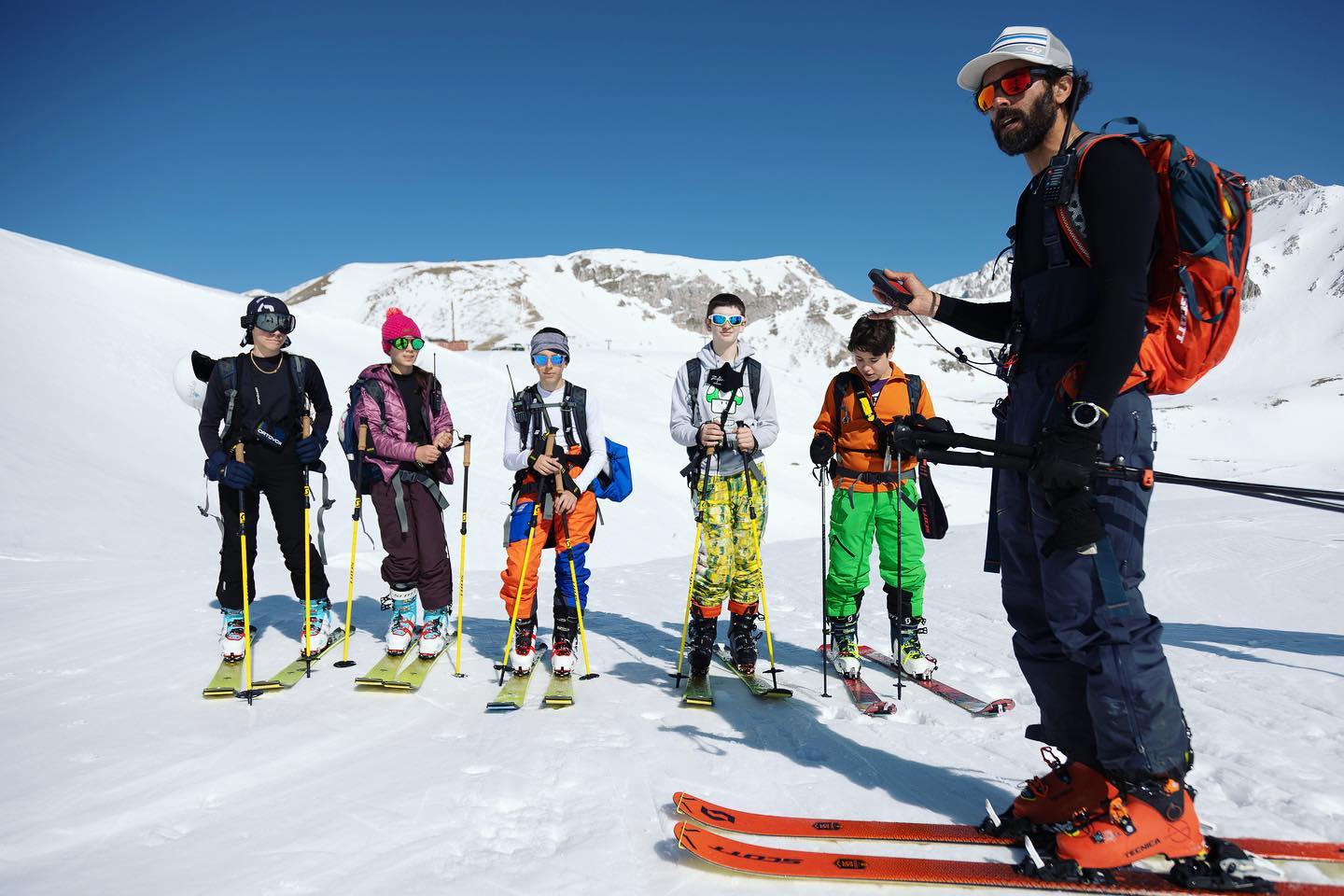 Lezione di sci per ragazzi